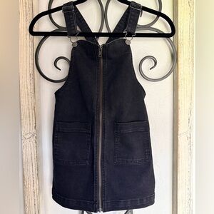 Art Class | Girls Black Denim Overall Dress | Size Small 6/6X